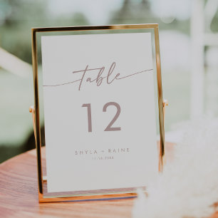 Boho Chic Blush Pink Wedding Table Numbers