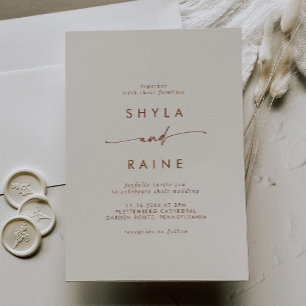 Boho Chic Bohemian Cream Casual Wedding Invitation