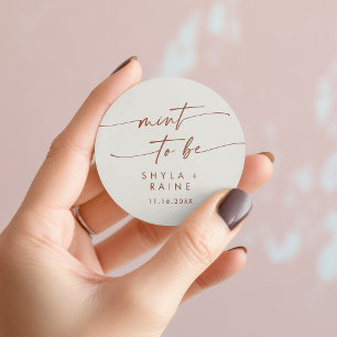 Boho Chic Bohemian Cream Mint To Be Favour Sticker