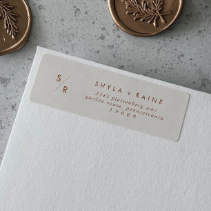 Boho Chic Bohemian Cream Monogram Address Labels