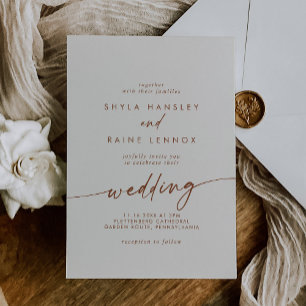Boho Chic Bohemian Cream Wedding Invitation