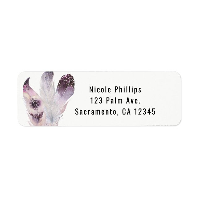 Boho Chic Bohemian Feather Modern Party Invitation (Front)