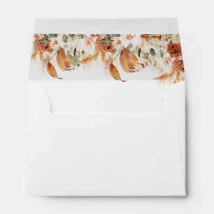 Boho Chic Botanical Terracotta Wedding Envelope