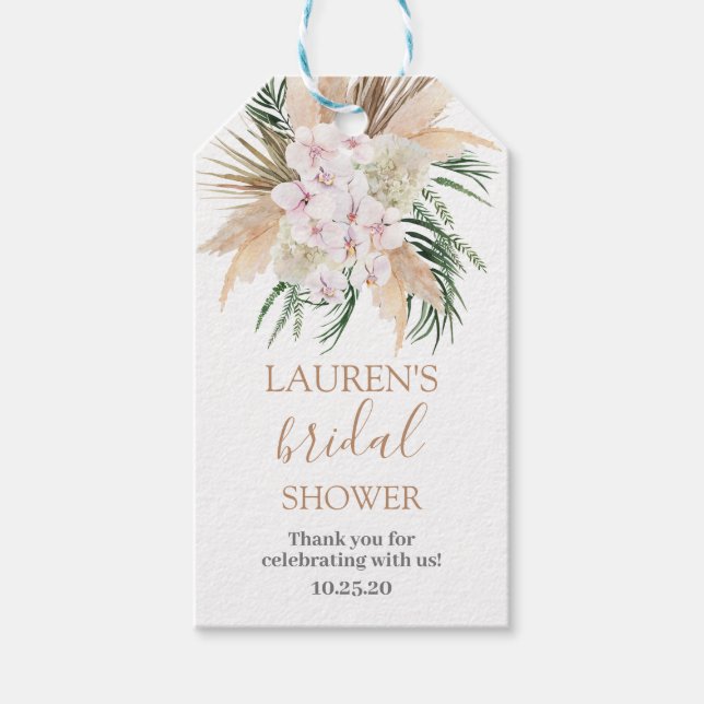 Boho chic bridal shower gift tags (Front)