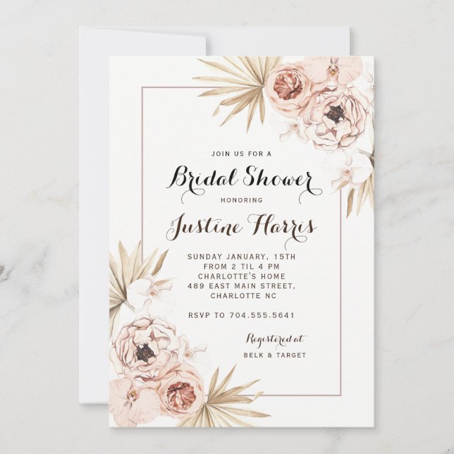 Boho Chic Bridal Shower invitation (Front)