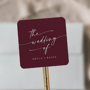 Boho Chic Burgundy Red Wedding Envelope Seals