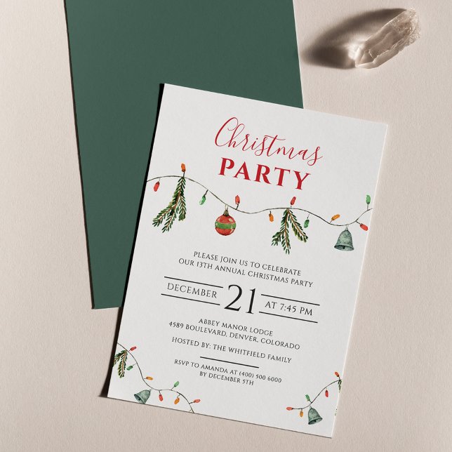 Boho Chic Christmas Party Holiday Invitation (Corporate Holiday Party Chic Rustic Invitation)