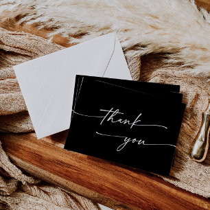 Boho Chic COLOR EDITABLE Flat Wedding Thank You Card