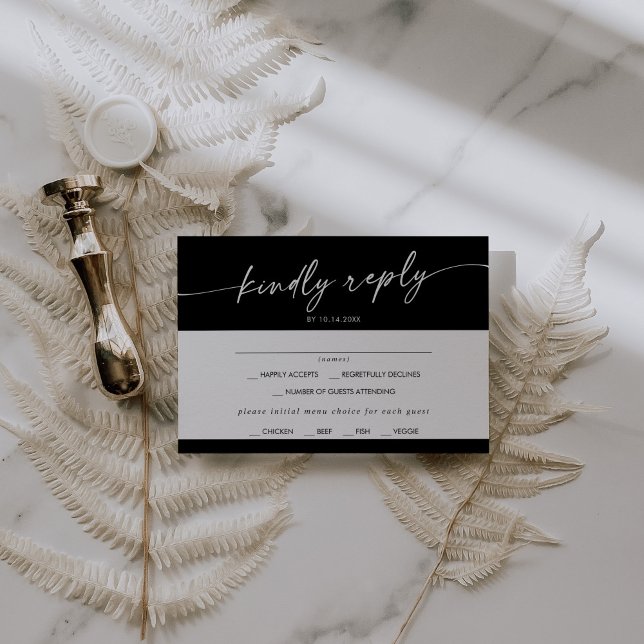 Boho Chic COLOR EDITABLE Menu Choice RSVP Card (Creator Uploaded)