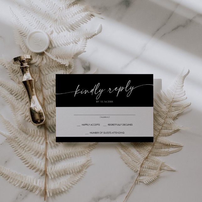 Boho Chic COLOR EDITABLE Simple Wedding RSVP Card (Creator Uploaded)