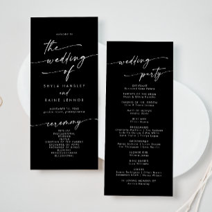 Boho Chic COLOR EDITABLE Tea Length Wedding Programme