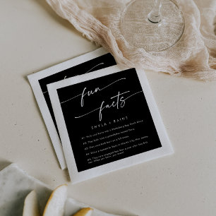 Boho Chic COLOR EDITABLE Wedding Fun Fact Napkins