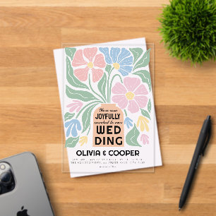 Boho Chic Colourful Floral Wedding Acrylic Invitations