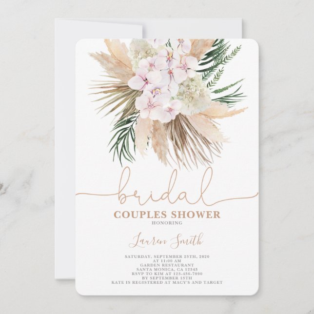 Boho chic Couples bridal shower Invitation (Front)
