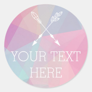 Boho Chic Crossed Arrows Pastel Polygonal Bohemian Classic Round Sticker