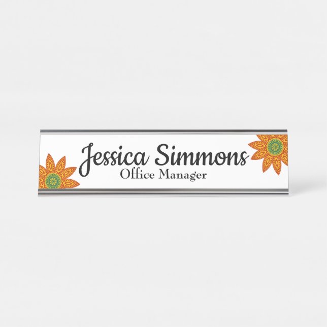Boho Chic Cute Desk Name Plate (Front)