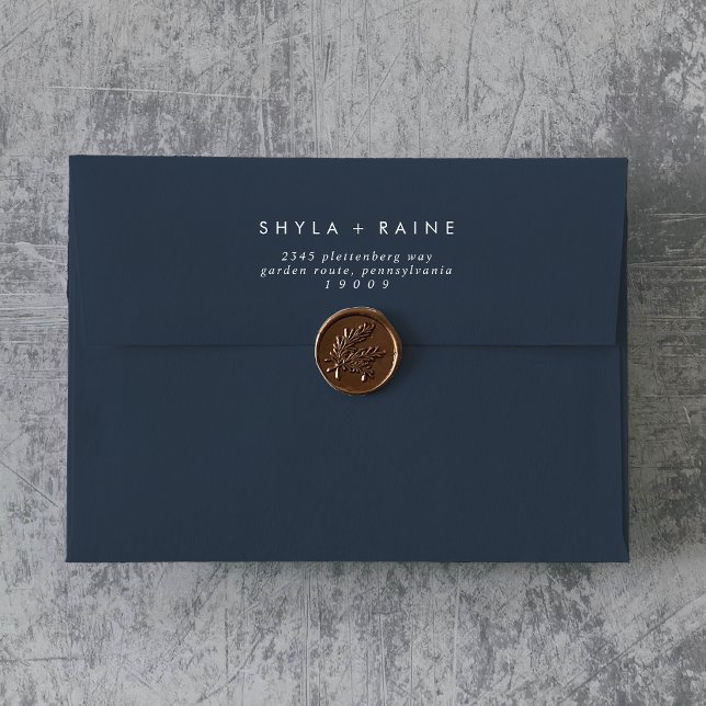 Boho Chic Dark Navy Blue Wedding Envelopes (Boho Chic Dark Navy Blue Wedding Envelopes)
