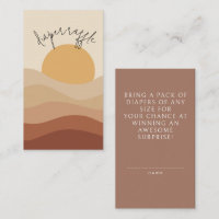 Boho Chic Desert Earthy Baby Shower Diaper Raffle