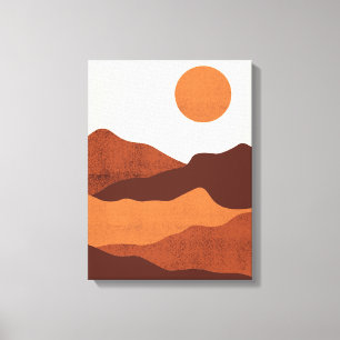 Boho Chic Desert Mountains Landscape Canvas Print