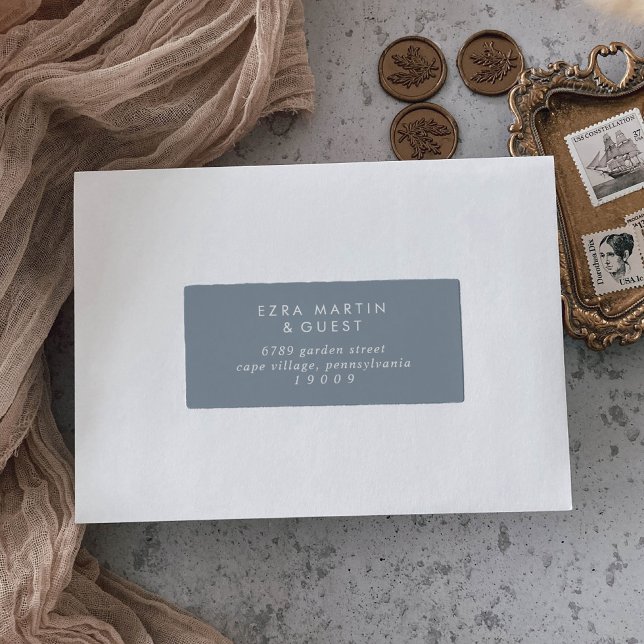 Boho Chic Dusty Blue Guest Address Labels (Creator Uploaded)