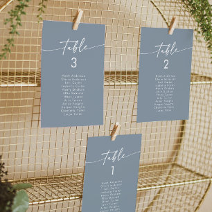 Boho Chic Dusty Blue Hanging Seating Chart Invitation