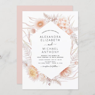 Boho Chic Dusty Pink Desert Wedding  Invitation
