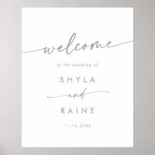 Boho Chic Dusty Purple DIY Wedding Welcome Sign