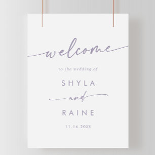 Boho Chic Dusty Purple DIY Wedding Welcome Sign