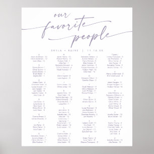 Boho Chic Dusty Purple Printable Seating Chart