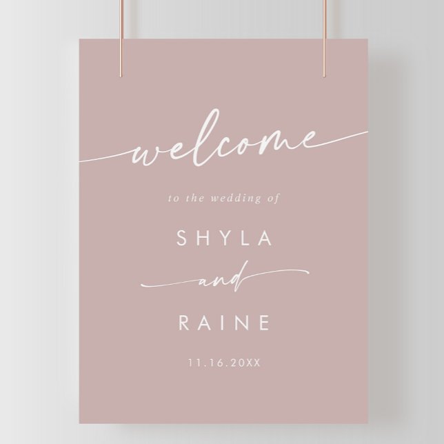 Boho Chic Dusty Rose Pink DIY Wedding Welcome Sign (Creator Uploaded)