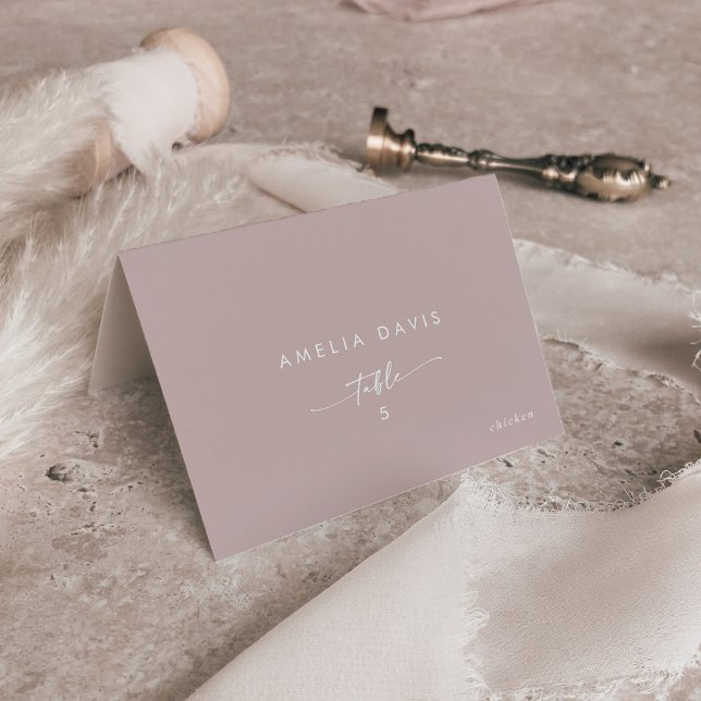 Boho Chic Dusty Rose Pink Guest Name Place Cards (Creator Uploaded)