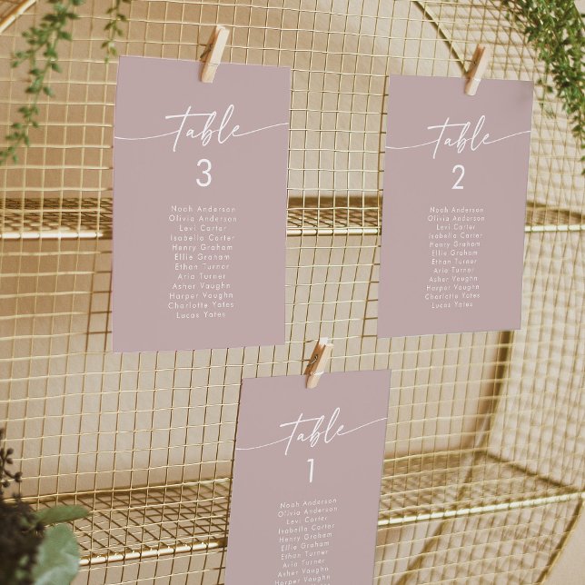 Boho Chic Dusty Rose Pink Hanging Seating Chart Invitation (Creator Uploaded)