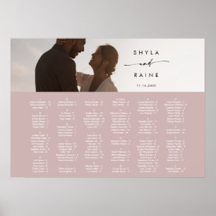 Boho Chic Dusty Rose Pink Picture Seating Chart