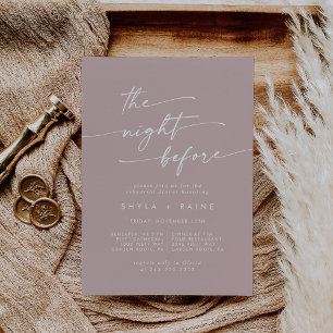 Boho Chic Dusty Rose Pink Rehearsal Dinner Invites
