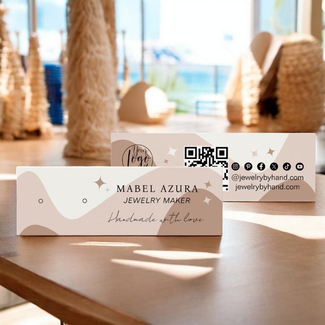 Boho chic earth tone Jewellery maker Qr logo earri (Boho chic earth tone Jewelry maker Qr logo earring)