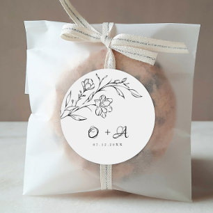 Boho Chic Elegant Wedding Monogram Envelope Seals