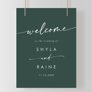 Boho Chic Emerald Green DIY Wedding Welcome Sign