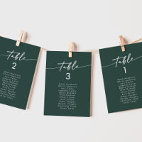 Boho Chic Emerald Green Hanging Seating Chart