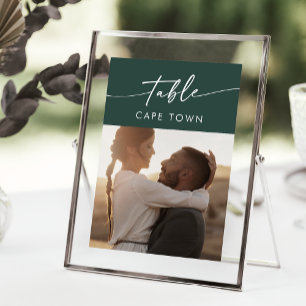 Boho Chic Emerald Green Photo Table Numbers