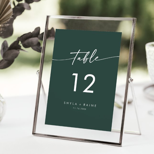 Boho Chic Emerald Green Wedding Table Numbers (Creator Uploaded)