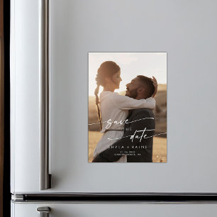 Boho Chic Engagement Photo Wedding Save the Date Magnetic Invitation
