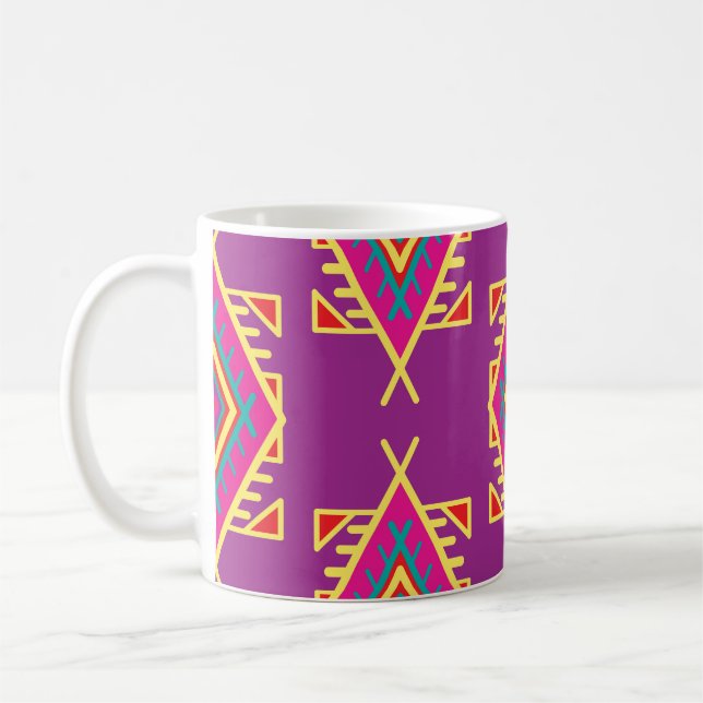 Boho Chic: Ethnic Seamless Ornament Coffee Mug (Left)