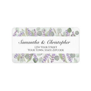 Boho Chic Eucalyptus & Lavender Wedding Address Label
