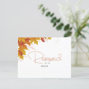 Boho Chic Fall Wedding Reserved Card