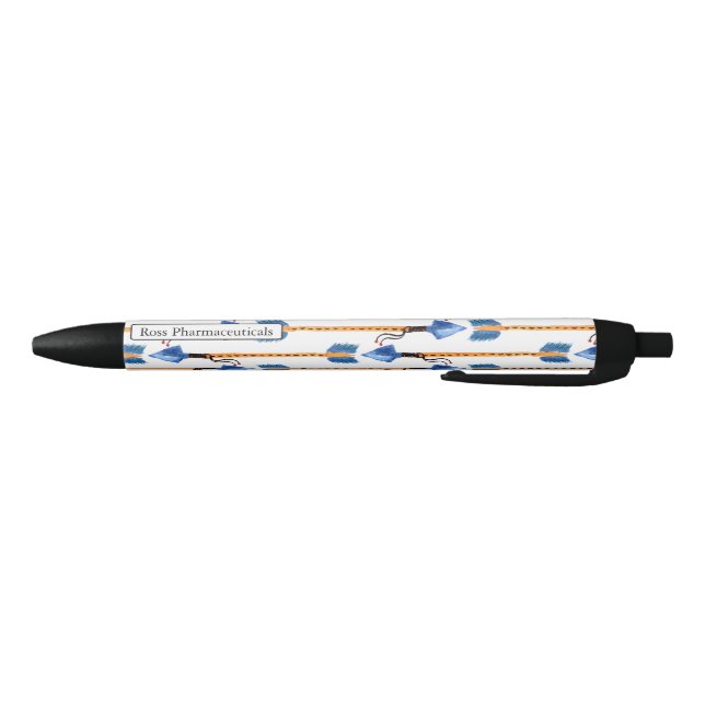 boho chic feather arrow native pattern black ink pen (Bottom)