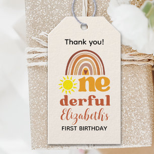 Boho Chic First Birthday Bash for One-derful  Gift Tags