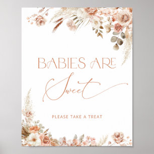 Boho Chic Floral Babies are Sweet  Poster