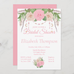 Boho Chic Floral Bridal Shower Invitation