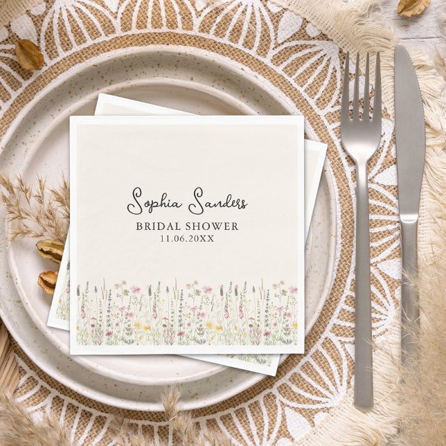 "Boho Chic Floral Bridal Shower  Napkin (Creator Uploaded)