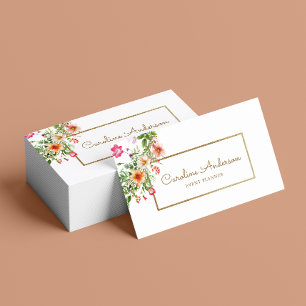 Boho Chic Floral Event Planner Business Card